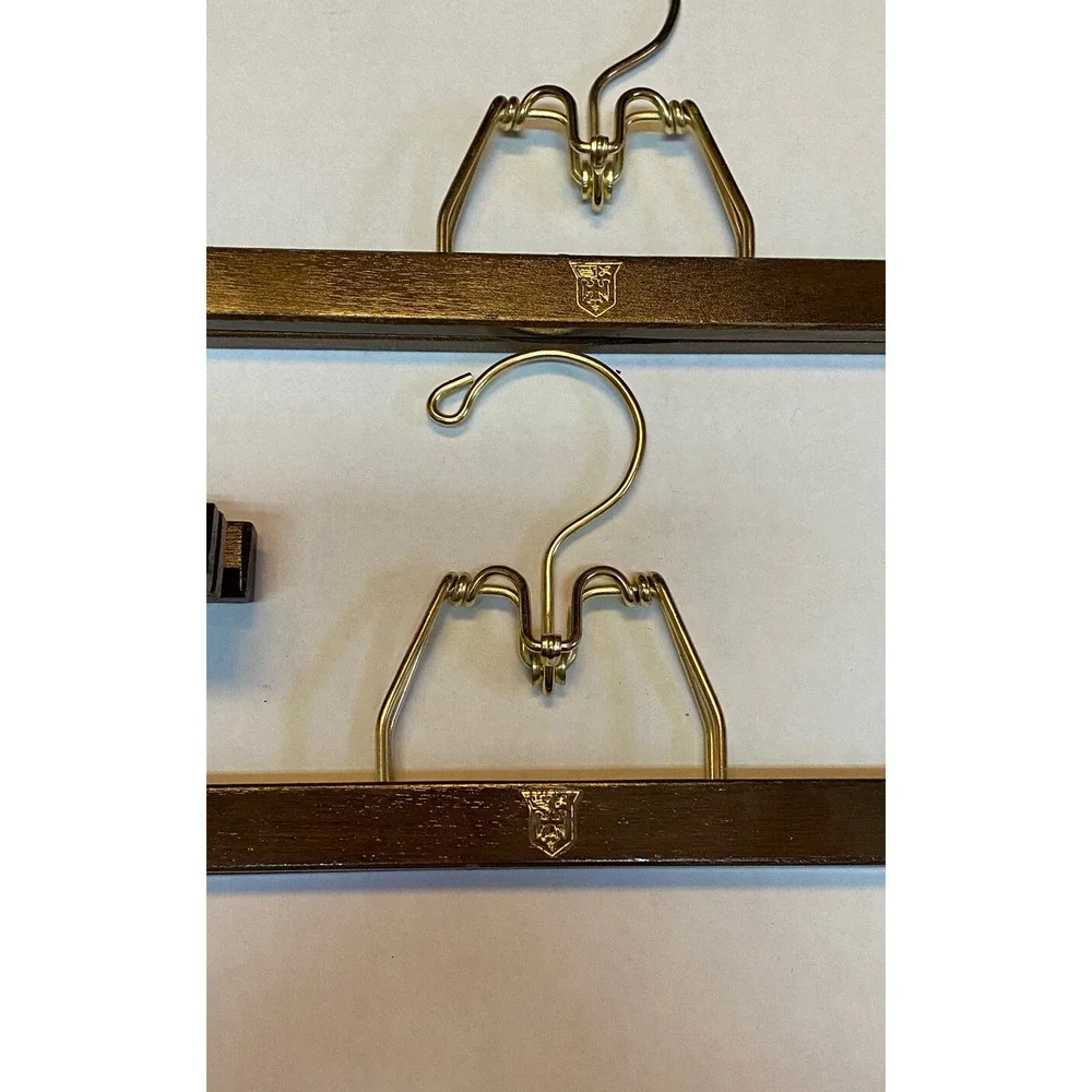 Vintage Lee Rowan Skirt Slacks Pants Wooden Metal Clamp Hangers NOS Lot of 5